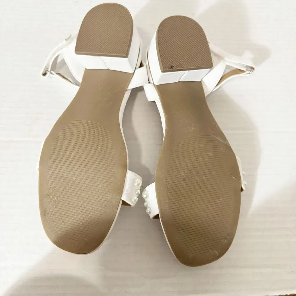 Dolce Vita Girls Golda Imitation Pearl Block Heel Special Occasion Sandal Size 4